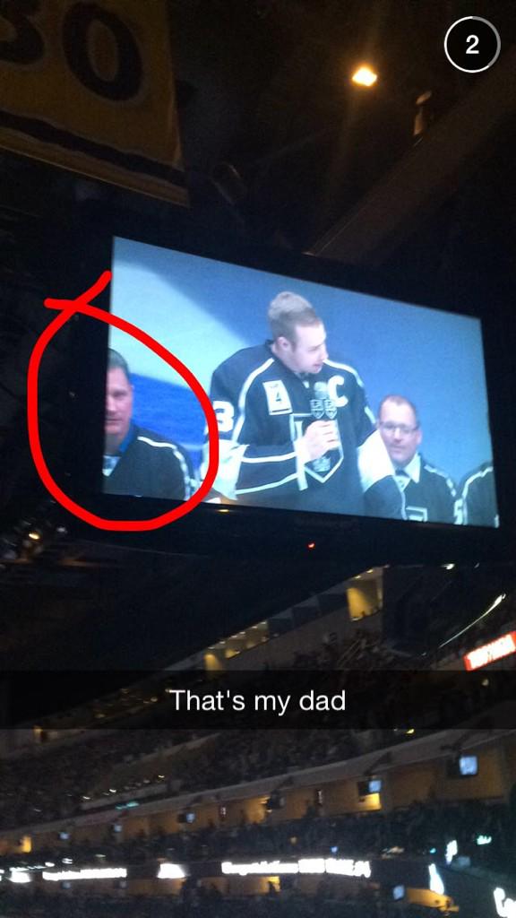 brooke_kudelski's tweet photo. Congrats Blake for getting your number retired from the LA Kings.so happy my dad got to get back on the ice #Blake4 http://t.co/tSYIJb6NFF