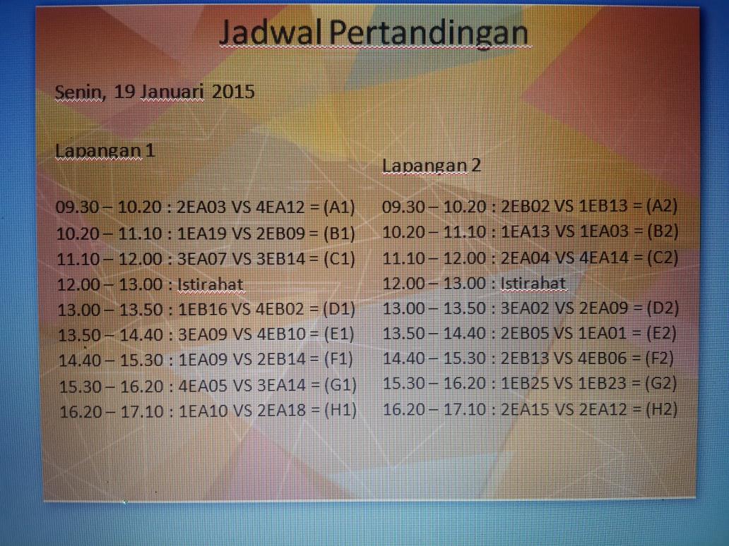 EPICGunadarma's tweet photo. Halohaa #EPIC2015 ! 😎😎 Jadwal pertandingan KNOCK OUT FUTSAL disini ya @BEMFEUG 
http://t.co/mBxwzr8dnP http://t.co/g08BNgih4U