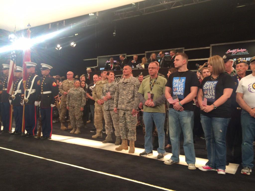 SupportAFF's tweet photo. $4,600,000 raised at #BarrettJackson all going to #HelpSaveOurTroops http://t.co/Ycn5bqCxrq