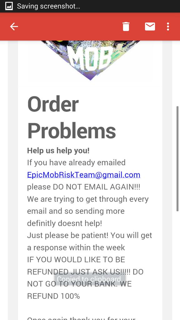 Spewds's tweet photo. @EPICMOBSCAM why wouldn't they want me going to my bank? Unless it is a scam?
That email doesn't even exist. http://t.co/cLh2Dzbvy8