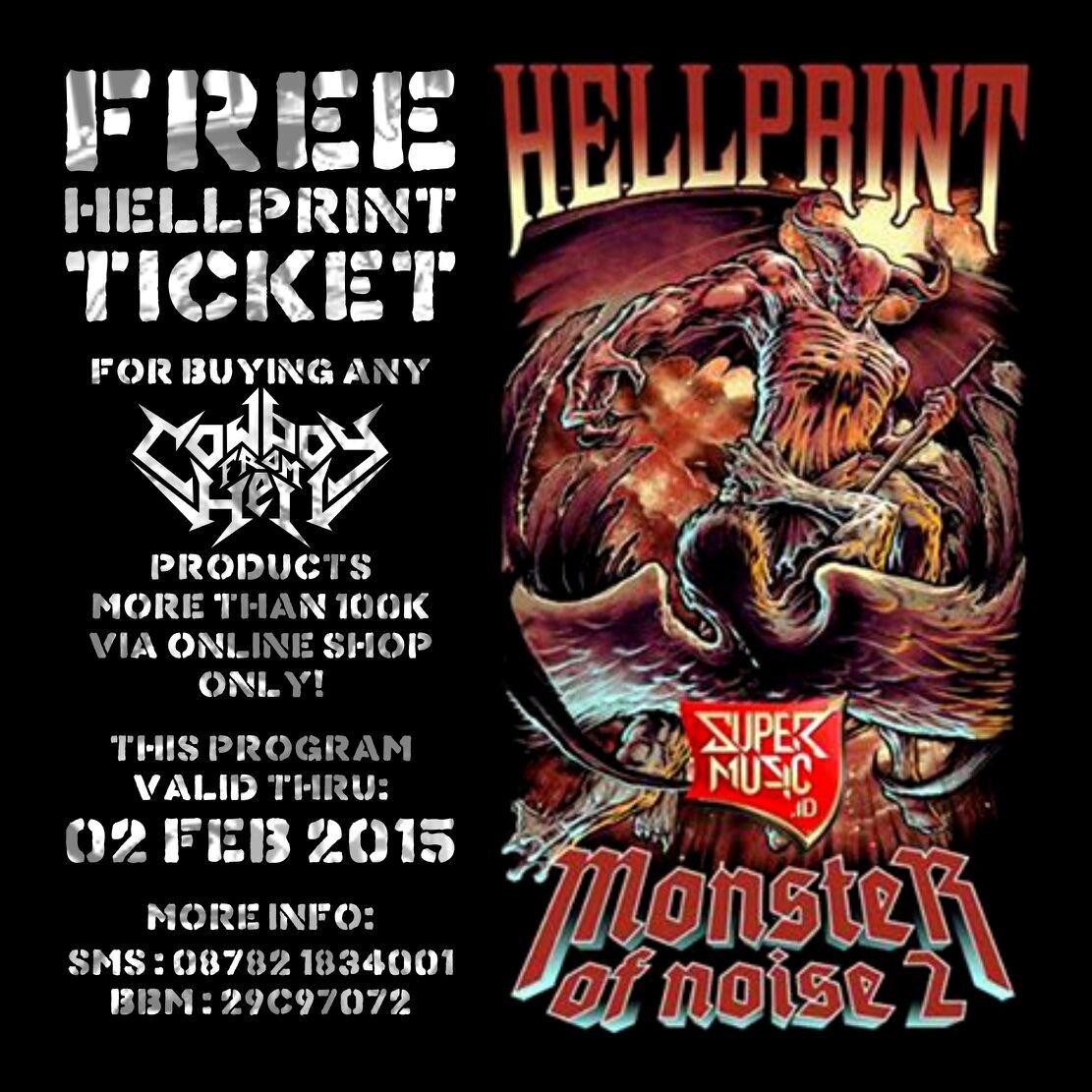 Dapatkan tiket <a href="/hellprint/">HELLPRINT FESTIVAL</a> secara gratis di CFHmerch, info silahkan hubungi SMS 087821834001 PIN 29C97072