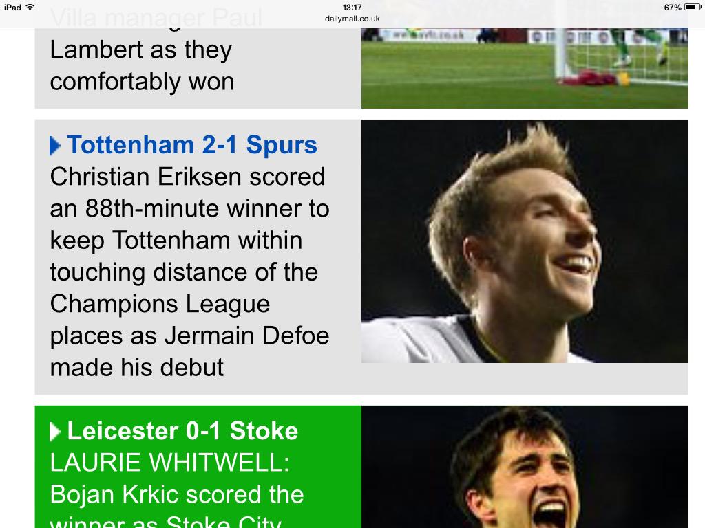 Shovey's tweet photo. Good result for Tottenham #motd http://t.co/MR8M44UtgE