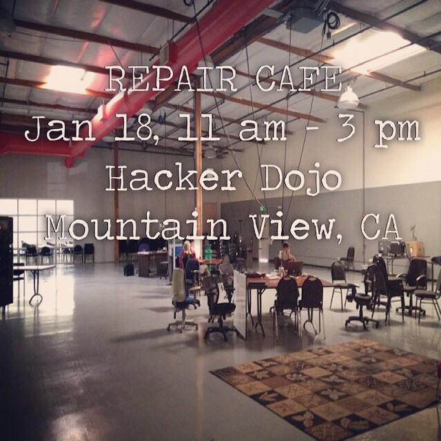 green_town's tweet image. Don&apos;t Toss It, Fix It For Free! Repair Cafe, Hacker Dojo, Mtn View. Jan 18th 11am - 3 pm. #repaircafe #hackerdojo