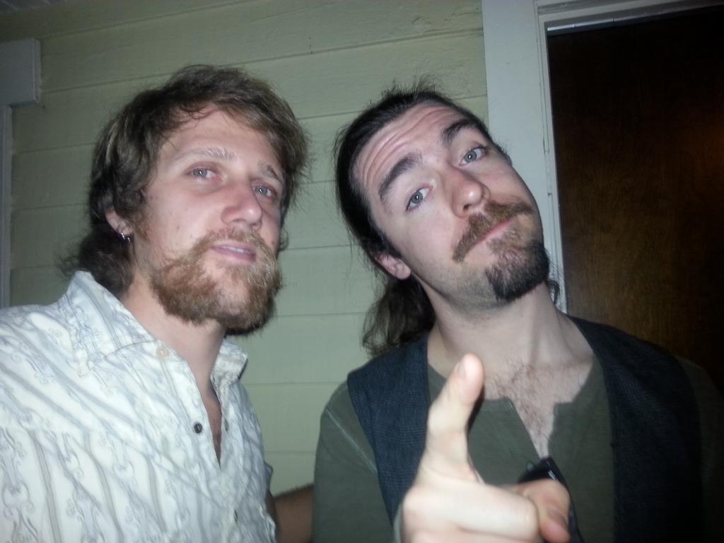 Panic_In_Eden's tweet photo. Conor and Pierce getting ready for tonight's gig. http://t.co/dBlKZ4LX4n