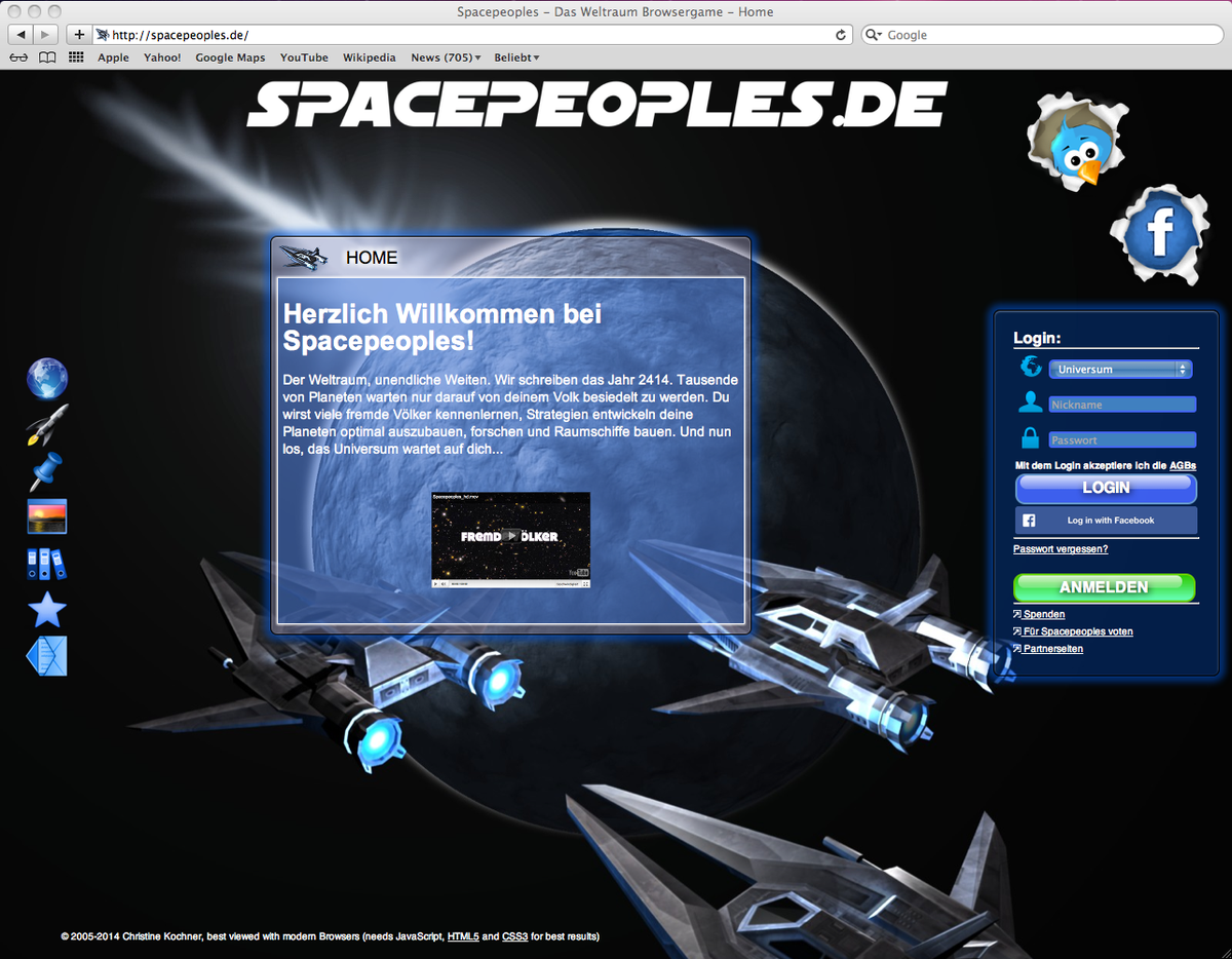 #Screenshot der Startseite der neuen Version..