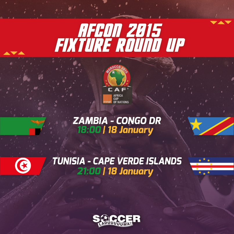 Soccer_Laduma's tweet photo. Our neighbours start their AFCON campaign today, check out the rest of the fixtures! What's your #SLPredictions? http://t.co/nClJwCFyk2
