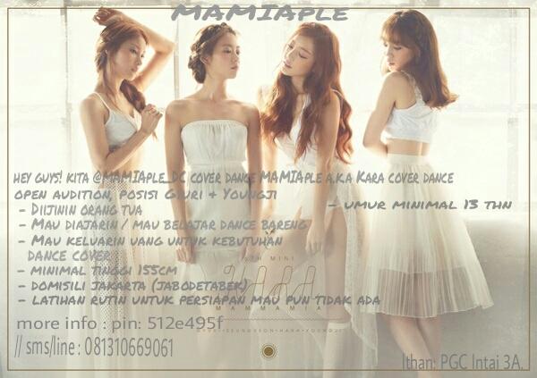 <a href="/MinionCover/">MILKY</a> [Help RT] MAMIAple Open Audition, posisi gyuri &amp; youngji, more info? Contact us, let's join with us