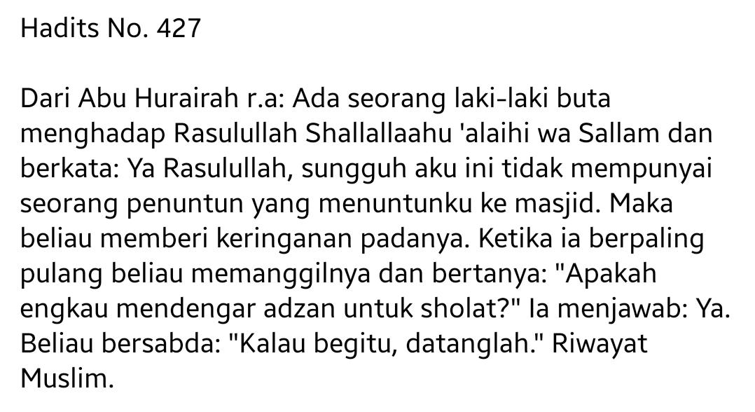 Hayoo ikhwan sekalian. Jangan lupa jamaah ya ^😆😊. Hadits tersebut diambil dari kitab Bulughul Maram