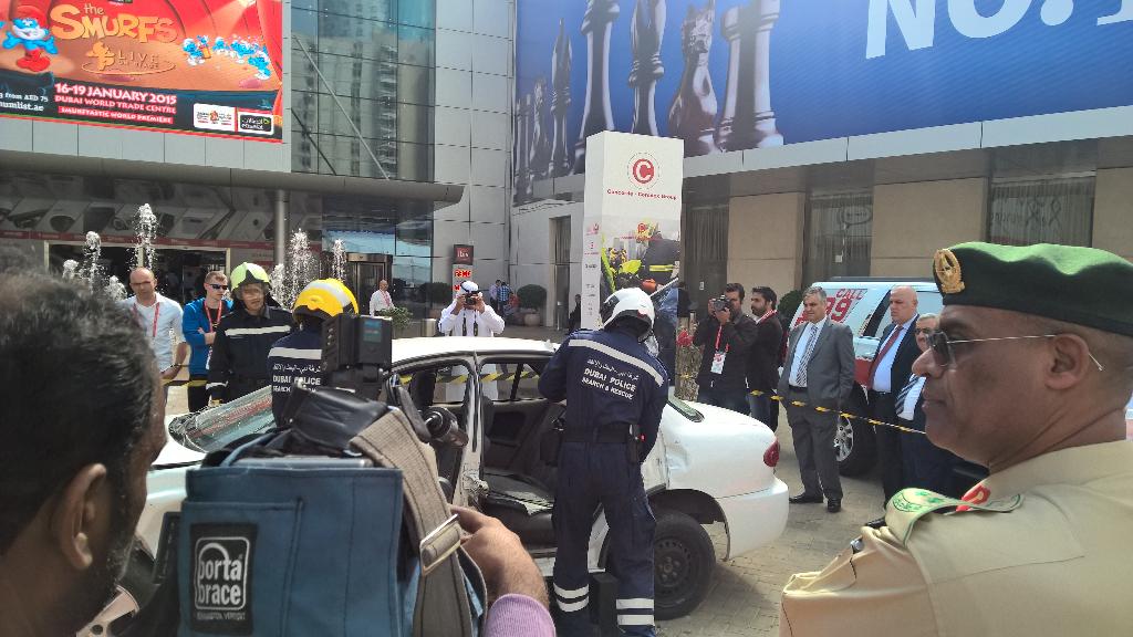 Abdulkarimhanif's tweet image. Massive armored cars, latest security and safety systems are on display during #INTERSEC2015