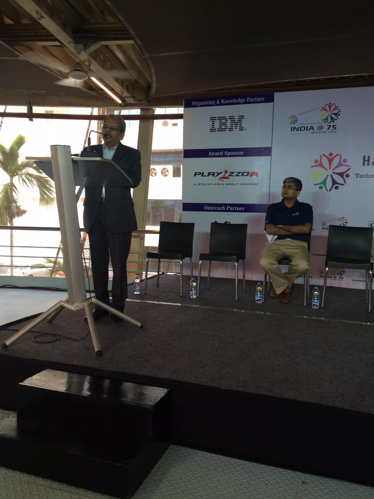 Jesikadalal's tweet photo. “@ajityohannan: thanks for the innovation centre tour @kris_sg speaking #startups at the #ciiibmhackathon http://t.co/4ss4XyRUwq”