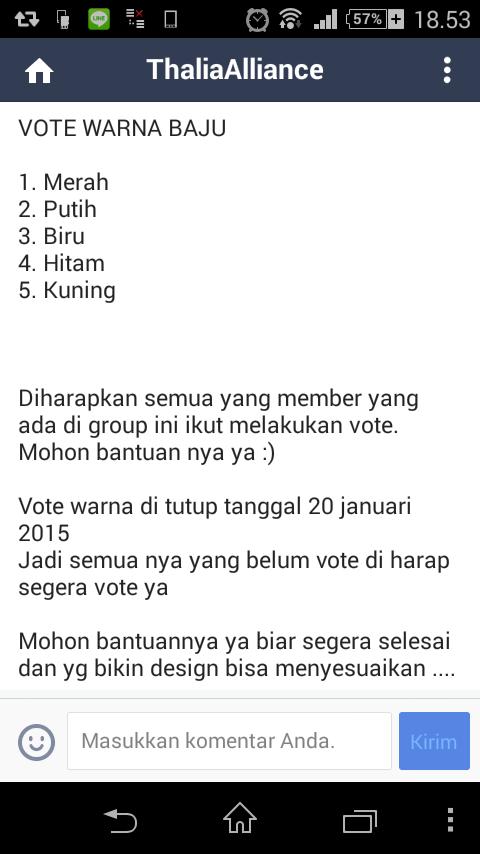 7katanya's tweet photo. Info 2: kita mau bikin kaos @ThaliAlliance nih. voting warna kaos yuk bagi yg gk bsa gabung di line bisa mention kita http://t.co/dcxxChrwKD