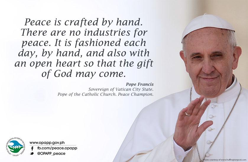 peacegovph's tweet photo. If we want peace, we must work for it. @Pontifex is indeed a #PopeOfPeace! #PopeInPH http://t.co/f5UhryNemE