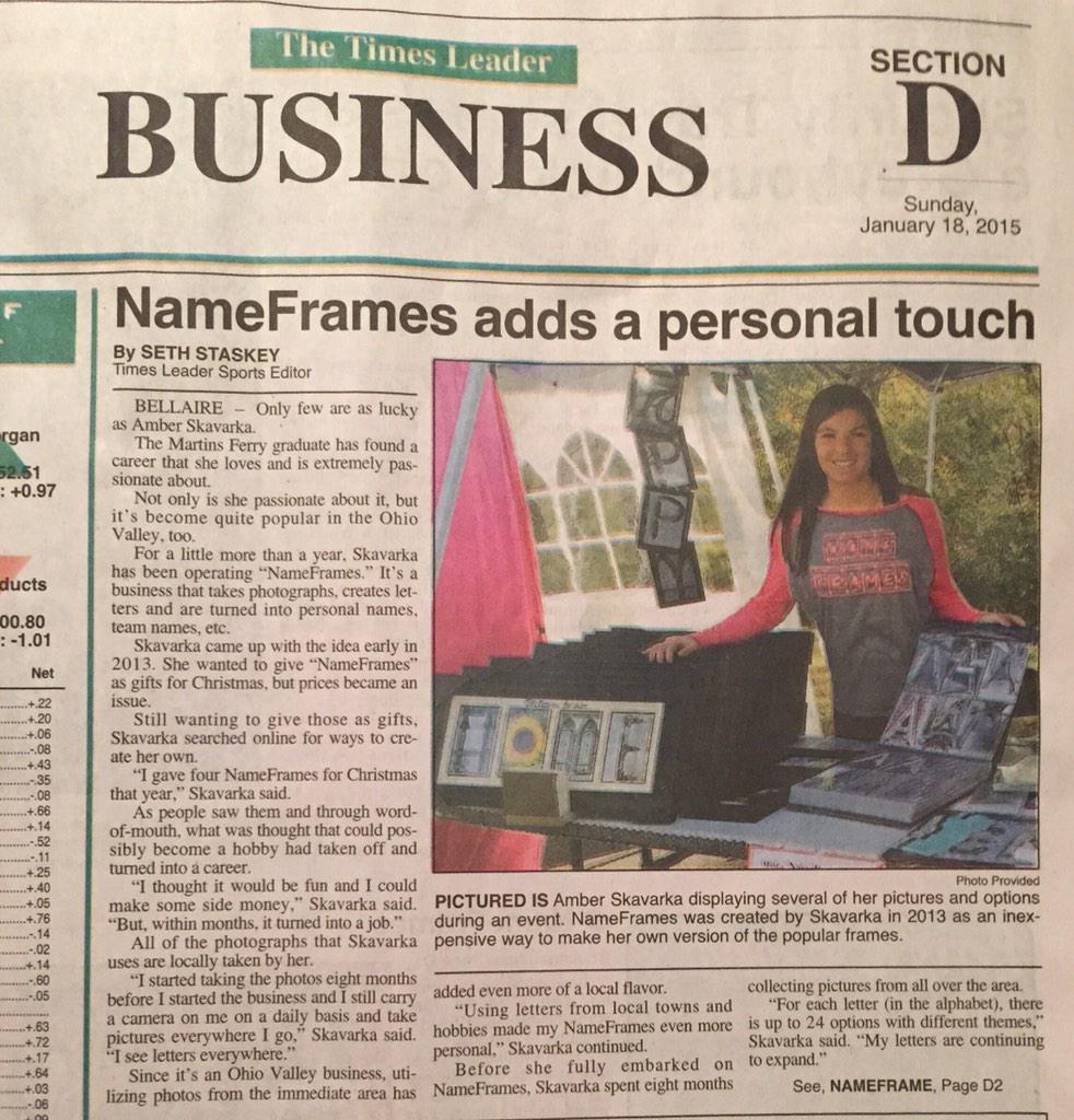 gAMBle11_'s tweet photo. Everyone get @TheTimesLeader today 😁 #Nameframes http://t.co/nl4eUCTgV4
