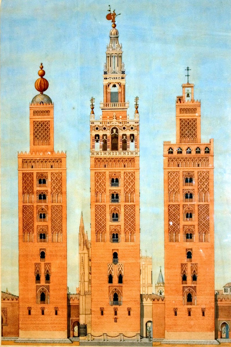 SevillaInsolita's tweet photo. Estas han sido las 3 variaciones histórico-arquitectónicas de @LaGiraldaSVQ . S. XII (izq), XIV (dere) y XVI (centro) http://t.co/Oa85tlH6pe