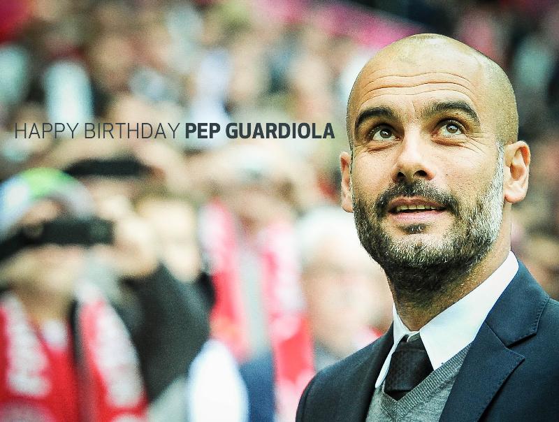 Congrats! \" Happy 44th birthday to boss Pep Guardiola! 

Feliz cumpleaños! 