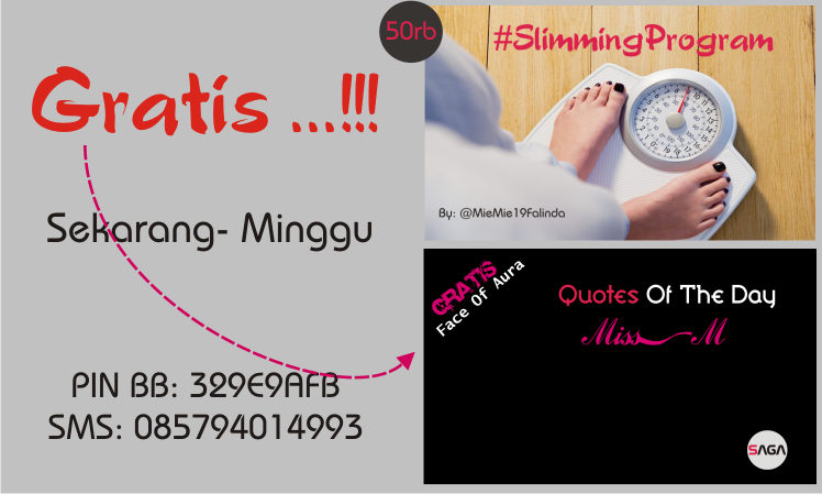 NiagaSaga's tweet image. MALAM ini TERAKHIR

eBook #SlimmingProgram --&amp;gt; Solusi bagi Anda yang bertekad kuat mau diet

cc -&amp;gt; @miemie19Falinda