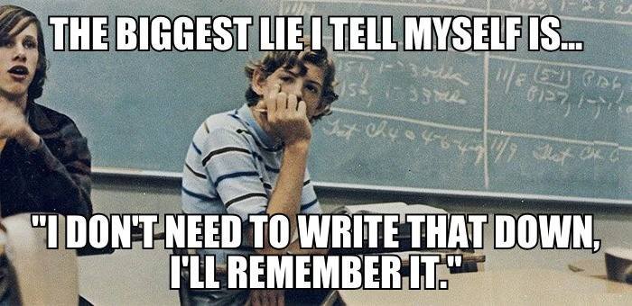 The biggest lie of all students.