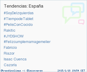 trendinaliaES's tweet photo. #JYDSHOW acaba de convertirse en TT ocupando la 5ª posición en España. Más en http://t.co/Q195dpb3fQ #trndnl2015 http://t.co/9c7yDmNevp