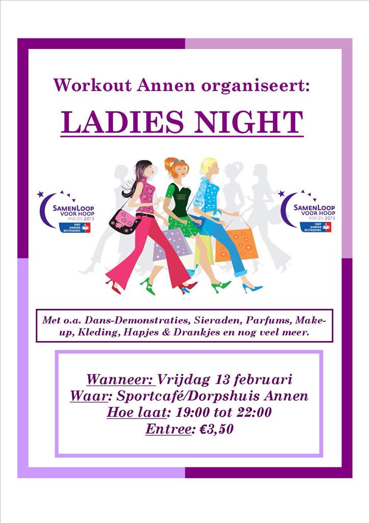 WorkoutAnnen's tweet photo. Vrijdagavond 13 februari organiseert #WorkoutAnnen een Ladies Night van 19:00 tot 22:00 in #Annen http://t.co/RKrK55dF6m