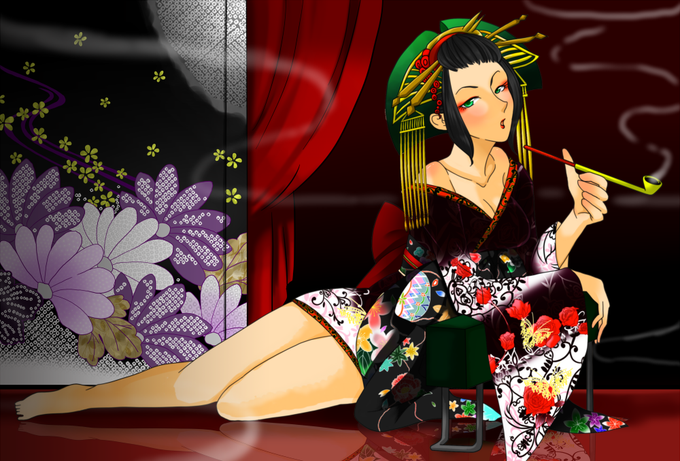 花魁イラストのtwitterイラスト検索結果 古い順