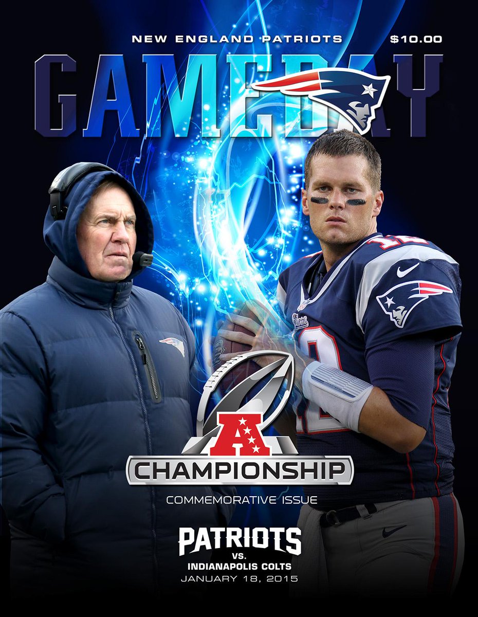 Patriots's tweet image. On today's GameDay cover: the winningest head coach-QB duo in @NFL postseason history: