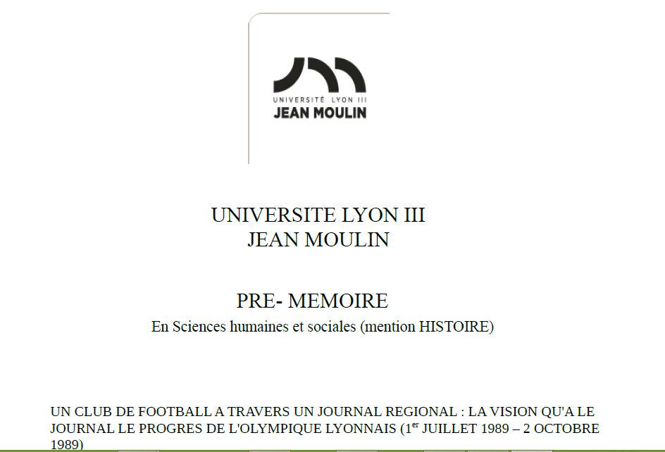 Alex_LeLyonnais's tweet photo. Le sujet de mon mémoire !! :D @OL @JM_Aulas #TeamOL #Mémoire #MasterHistoire http://t.co/DfZ9NRzDqW