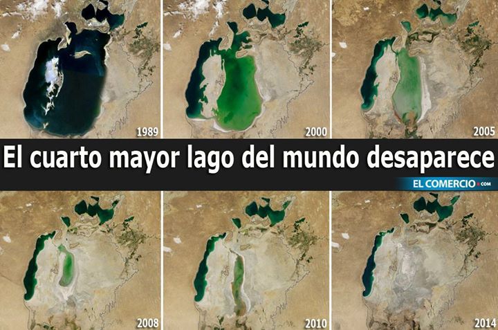 Ecogranjero's tweet photo. El mar de Aral, que solía ser el cuarto lago más grande del mundo, ahora es solo un desierto tóxico. http://t.co/q15zy1FssN