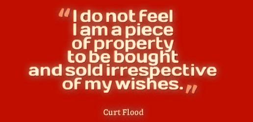 HAPPY BIRTHDAY to player Curt Flood (1938-1997) who challenged baseball\s reserve clause and sought free agency. 