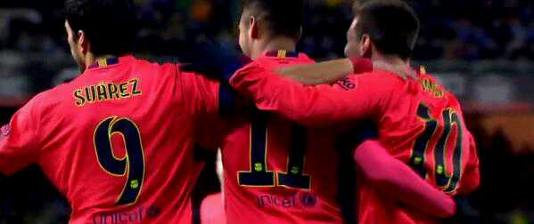 #FCBPic selebrasi gol kedua Messi #MSN #FCBlive [Via: <a href="/messiaddicts/">LEO MESSI</a>]