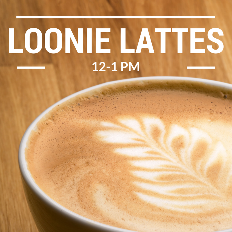 TheCapGrind's tweet photo. LOONIE LATTE SPECIAL: Today from 12-1pm, get a small latte for only $1! http://t.co/oHHYglT40N