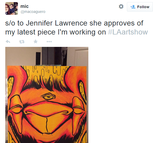 Jennifer Lawrence was spotted at #LAartshow on Jan. 17th (via <a href="/macoaguero/">michael</a>)