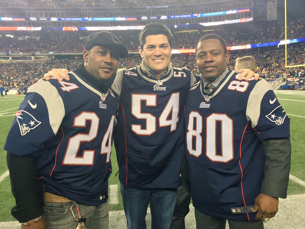 Patriots's tweet photo. Tonight's Honorary Captains: Ty Law, Tedy Bruschi &amp; Troy Brown. http://t.co/SaW7PVPHin