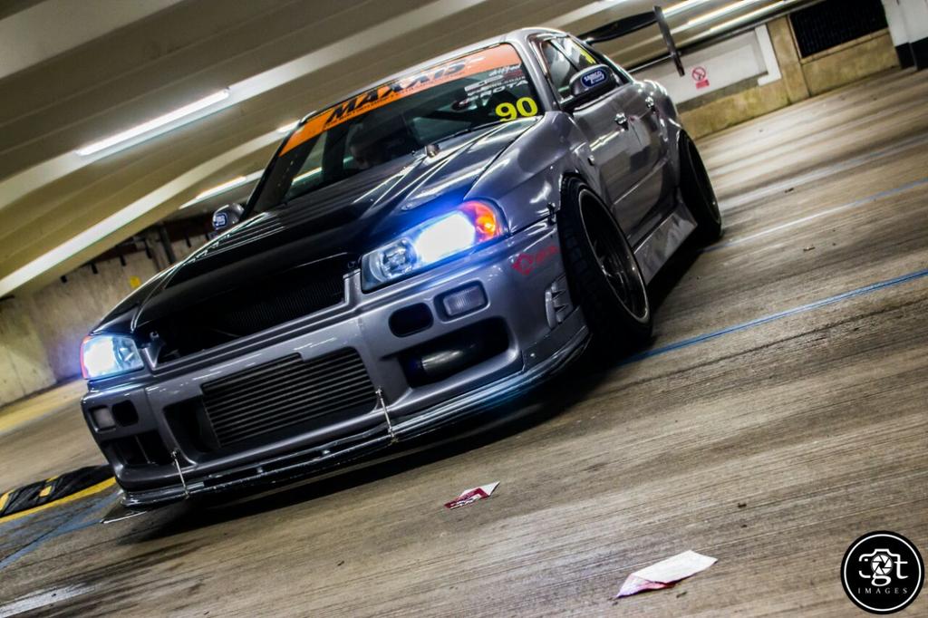 WaltonRacing_'s tweet photo. Here's a pic of our R34 skyline! 
#drift #skyline #angry #driftcar #skids #nissan #turbo #bhp #spoiler #fabrication http://t.co/QUlKsWL5ST