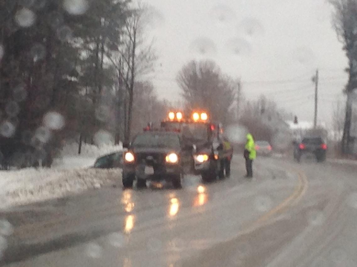 AmyNECN's tweet photo. WX related accidents are starting in Maine. Saw this ax in Poland,ME and a slide off on 115 in Gray. Take it slow! http://t.co/VGuvoXyFtp