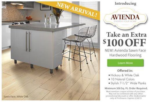 ProSourceMA's tweet image. Now you can take $100 off your Avienda Sawn Face purchase. bit.ly/1CpaLgG