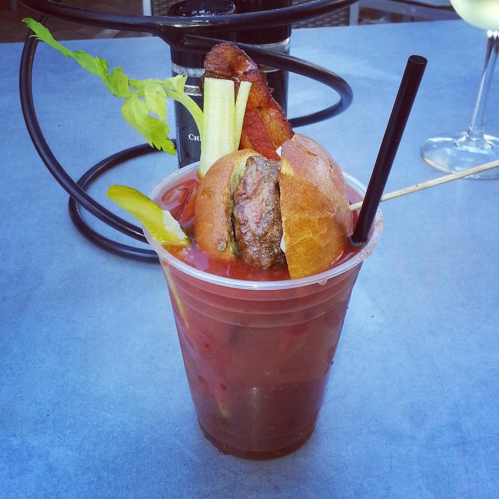 MixedDrinking's tweet photo. Is that a slider in my Bloody Mary? 
@FathomsFl ☆Over The Top Bloody Mary☆ 
#MixedDrinking
#SWFL 
#CapeCoral http://t.co/s95Xhx21q7