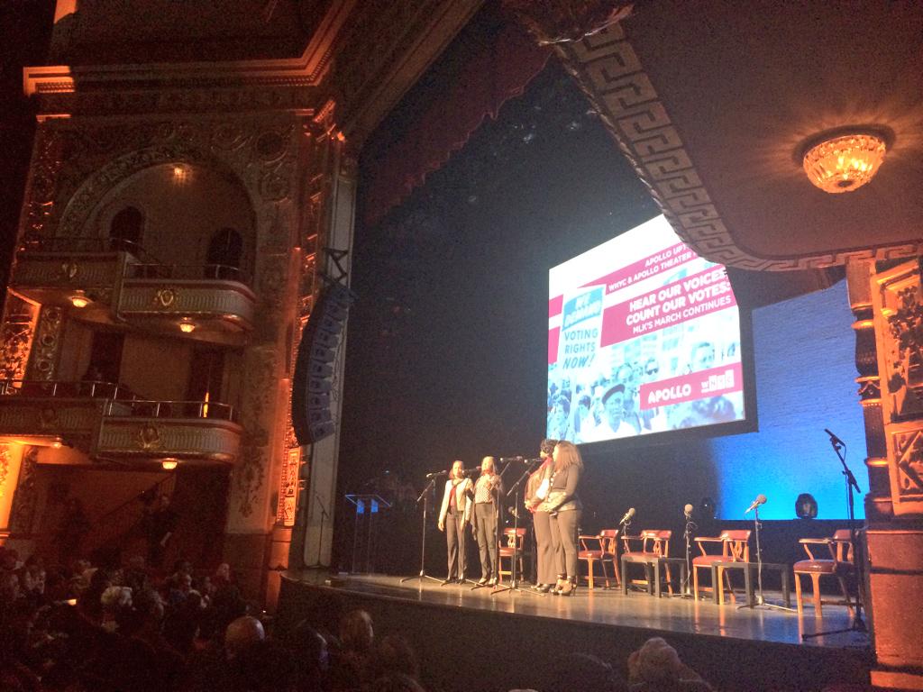ApolloTheater's tweet image. .@RefiningFaith takes the stage in a rousing and uplifting conclusion of #ApolloUptownHall #wnycMLK