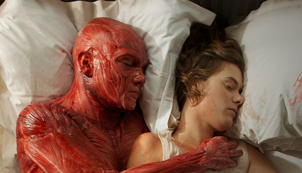 IndieWire's tweet photo. "All we need to do is figure out this skinless thing and we're home free." @BenAstonDir http://t.co/py6aM6FCPH http://t.co/jLZ9UNIyDl