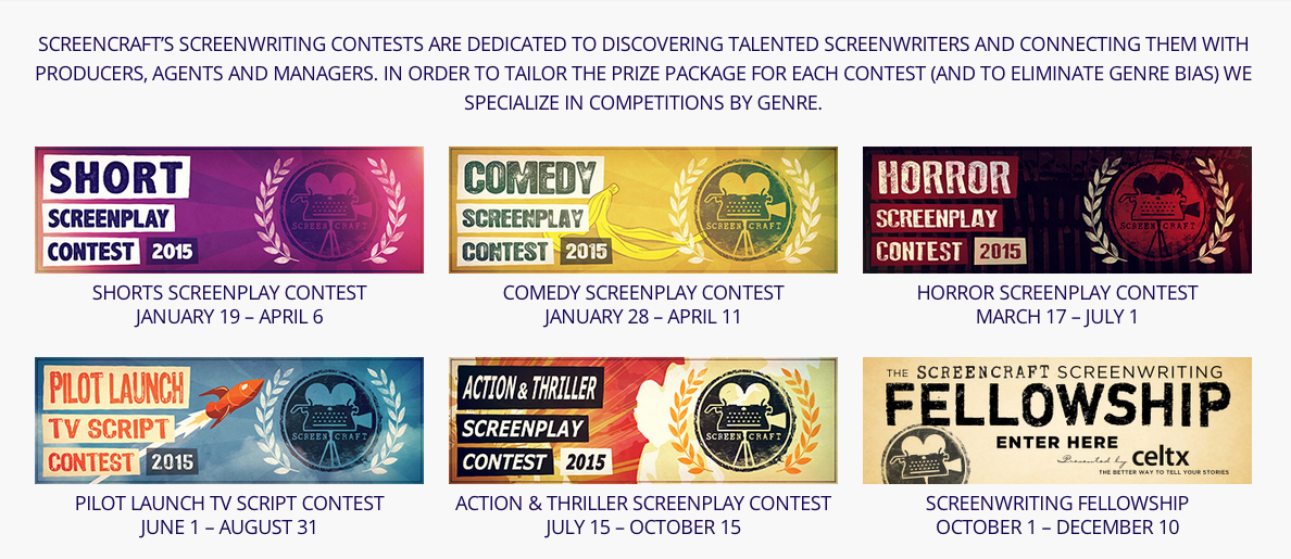 HorrorScripts's tweet image. Screenwriters, mark your calendar!
Here are ALL 2015 #ScreenCraft #screenwriting contests: ow.ly/R0cAv