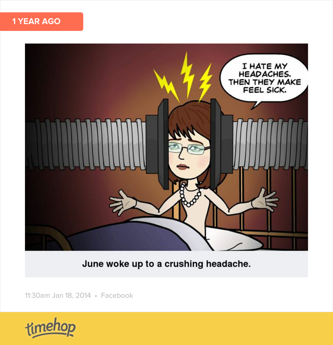 junebug1310's tweet photo. Can't believe it I have a headache again at the same time again year ago  http://t.co/WW58uupEtf http://t.co/Nzoyyt8WJW