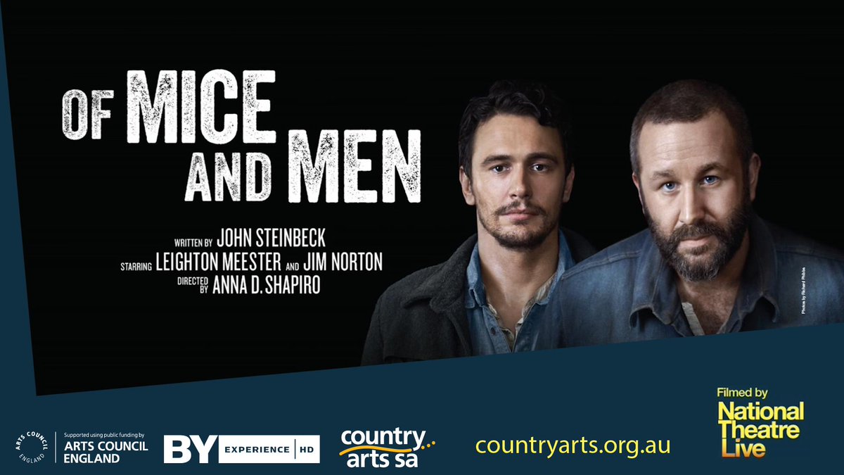 CountryArts_SA's tweet photo. THE @JamesFrancoTV is the star of our latest 
#ArtsonScreen performance: Of Mice and Men. http://t.co/jYm0XxbGHU http://t.co/qzftiGGkGt
