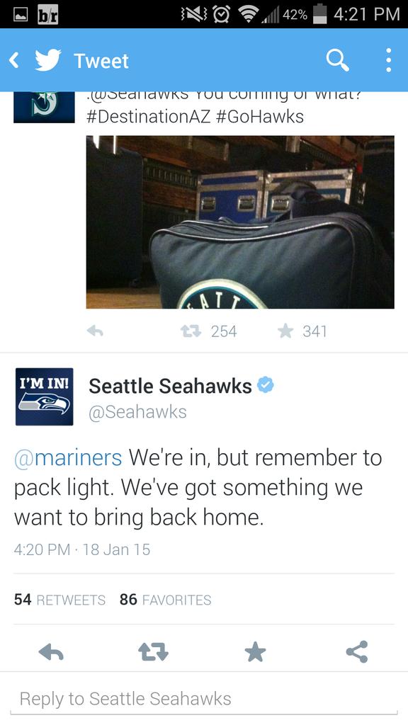 PaytonBerens's tweet photo. Seattle sports back at it again... http://t.co/Hc7zL7alyt