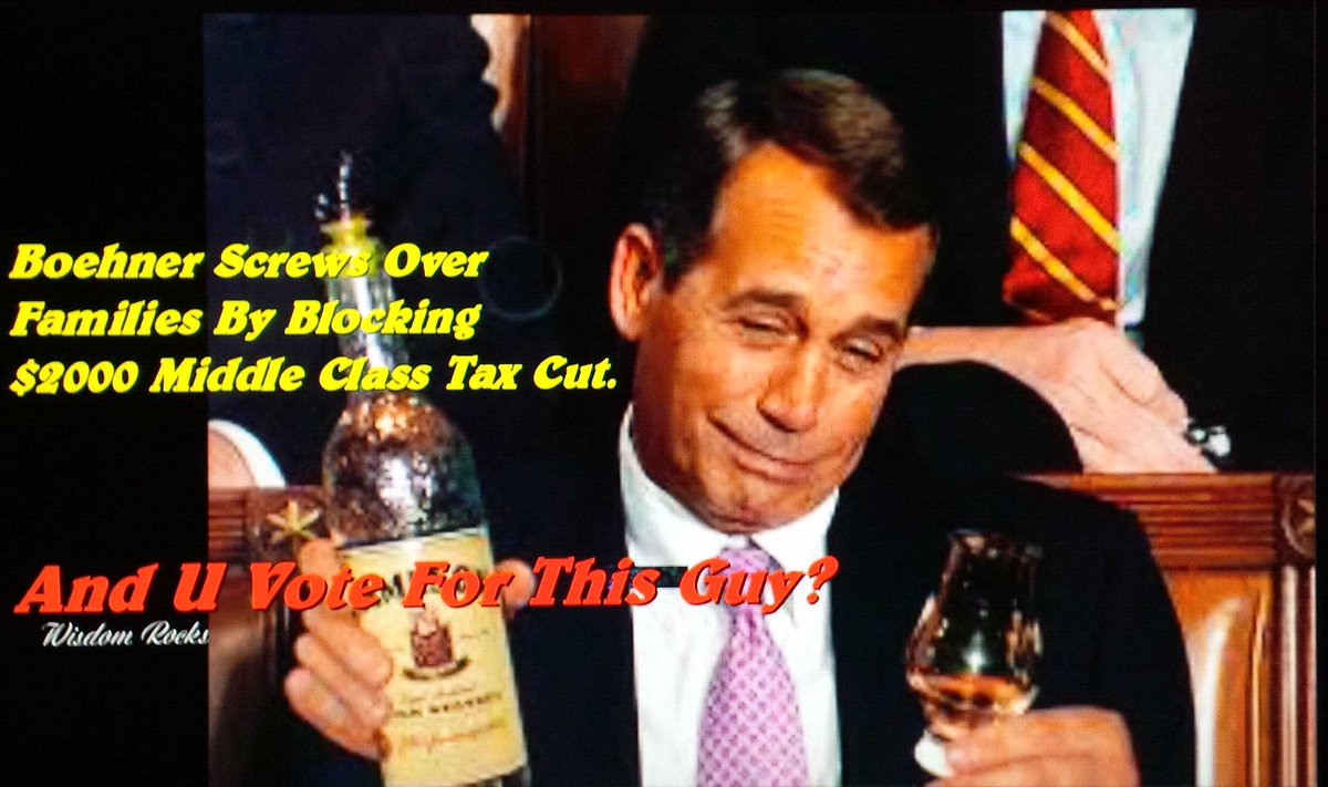 TNTweeterUSA's tweet image. @speakerBoehner Screws #América People #Blocking $2000 #MiddleClass Tax Cut. politicususa.com/2015/01/12/joh… #Tcot #USlatino