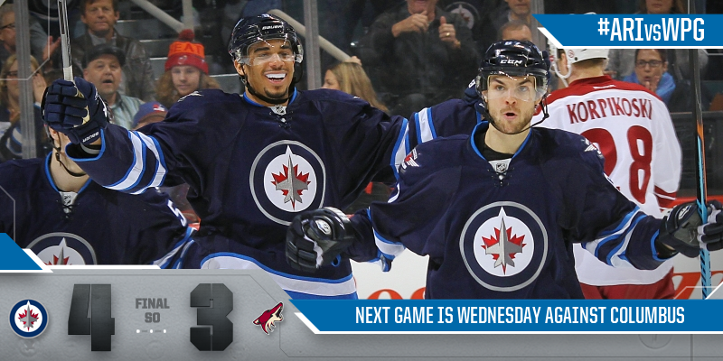 NHLJets's tweet photo. Little gets the game winner in the shootout! http://t.co/NEqR5ZIf3S