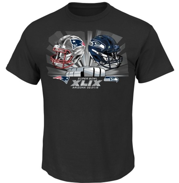 FIRST LOOK: Super Bowl XLIX Dueling Helmets Shirt | Darren Rovell | Scoopnest