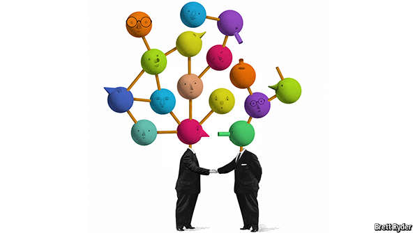 TheEconomist's tweet photo. Being a good networker pays off—but it requires skill as well as shamelessness http://t.co/9mD1JtTMyF http://t.co/lYqBai6S6B