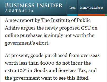 neemtree's tweet photo. RT @theipa REPORT: Collecting GST From Online Purchases Will Cost More To Do Tha... #ecommerce http://t.co/F2WGtxE55k http://t.co/82Uk92yov8