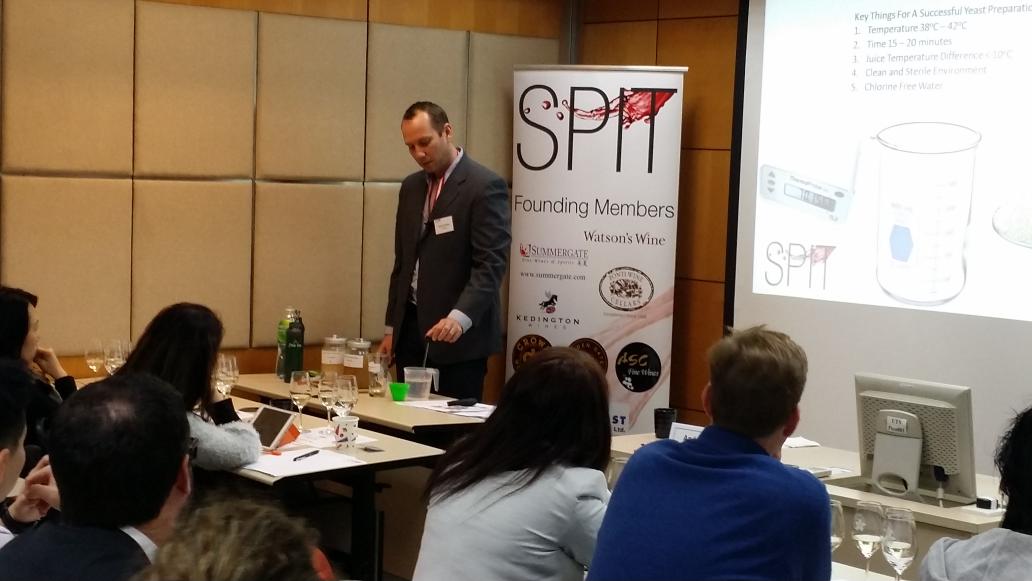 BonnieMWM's tweet photo. Yeast prep. is crucial for a successful fermentation.  A.Powley doin a demo at #WineSPIT #MWMevents @DebraMeiburgMW http://t.co/Mb86bYVAXa