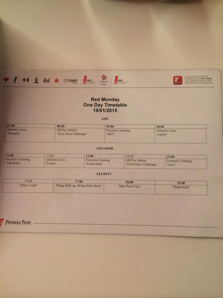 #REDMONDAY is in full swing! Spread the word; bring your friends!  @FitnessFirstUK