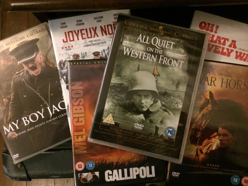 TWTtheatre's tweet photo. Research for our event this coming weekend #powerfulfilms #ww1 can you pick a favourite? @SimonCKirk http://t.co/7CwwnxDnkK